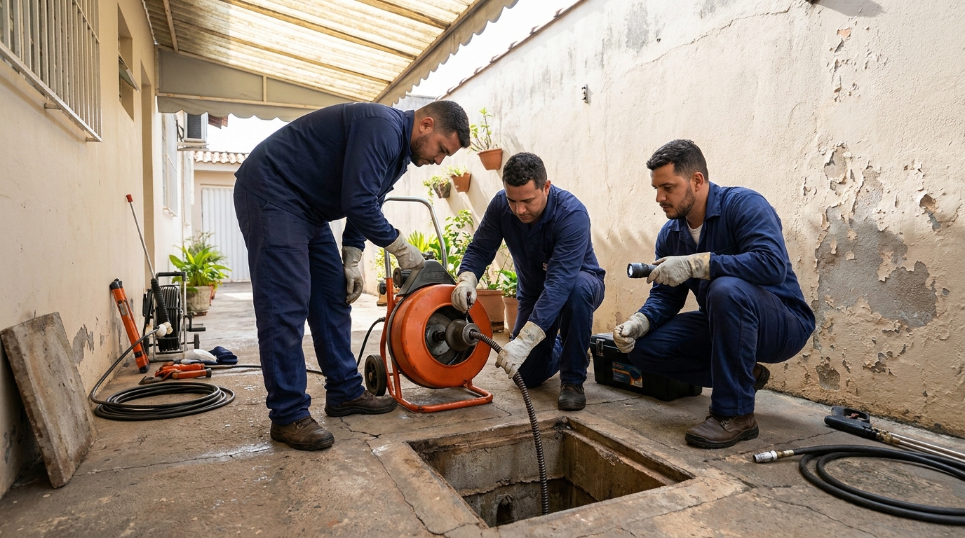 Desentupimento de esgoto com hidrojateamento em Porto Velho‑RO