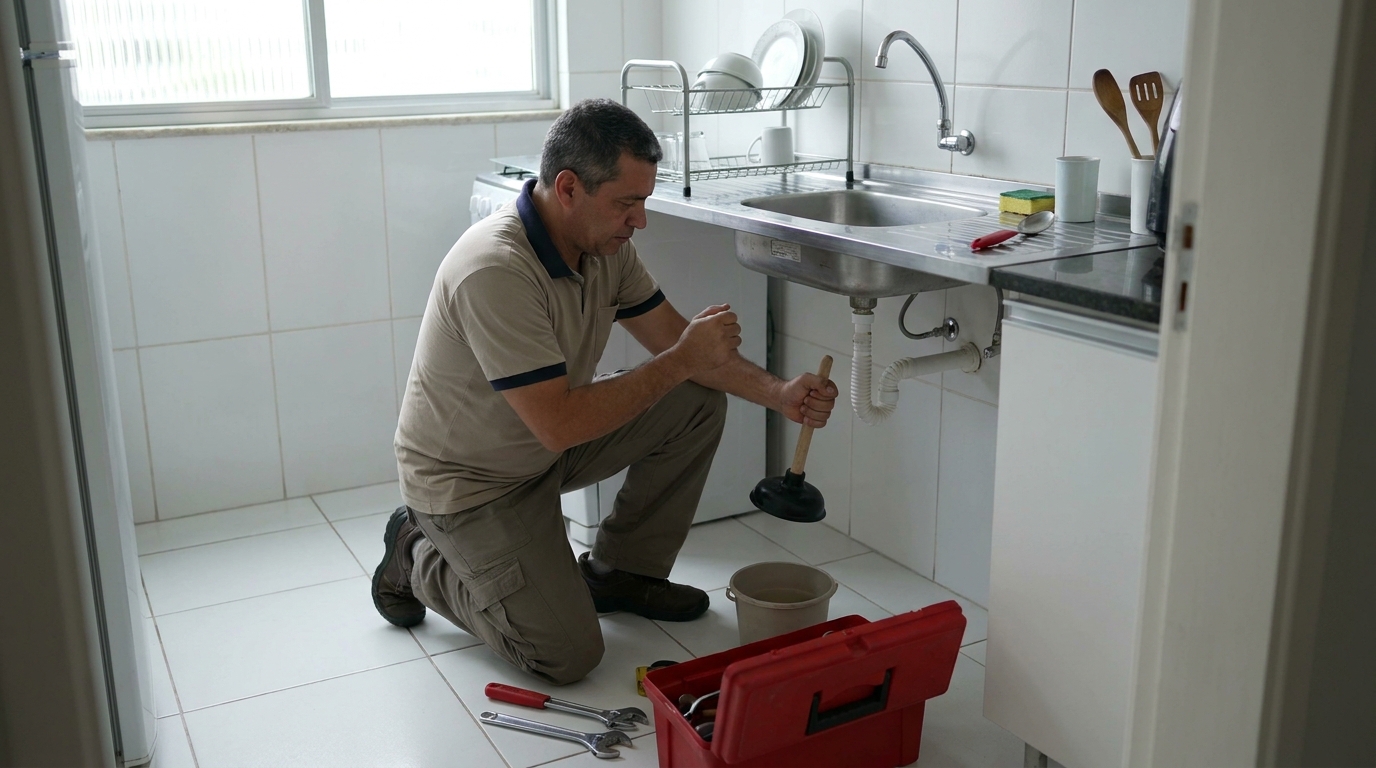 Desentupimento de pia residencial em Porto Velho‑RO