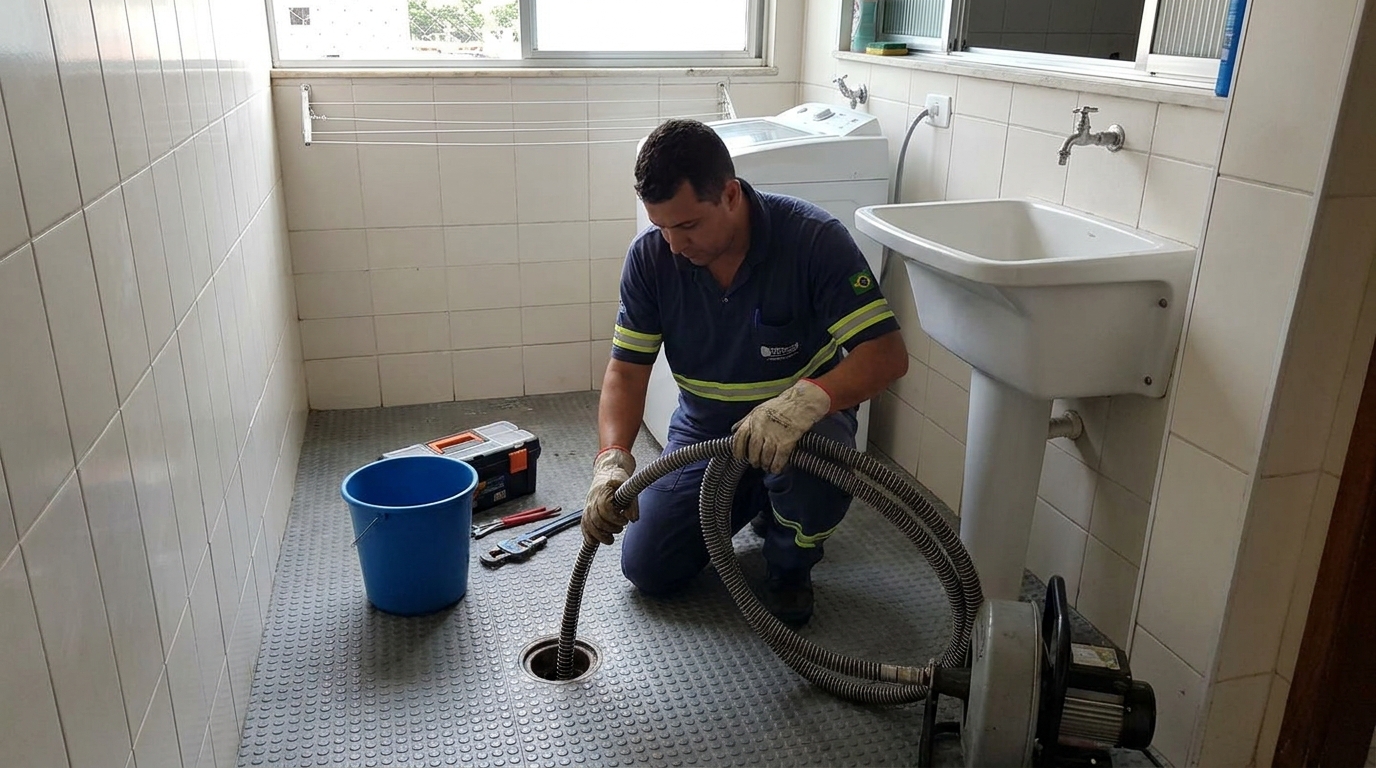 Desentupimento de ralo residencial em Porto Velho‑RO