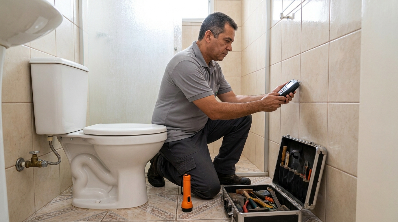 Técnico de caça vazamento com detector em Porto Velho‑RO