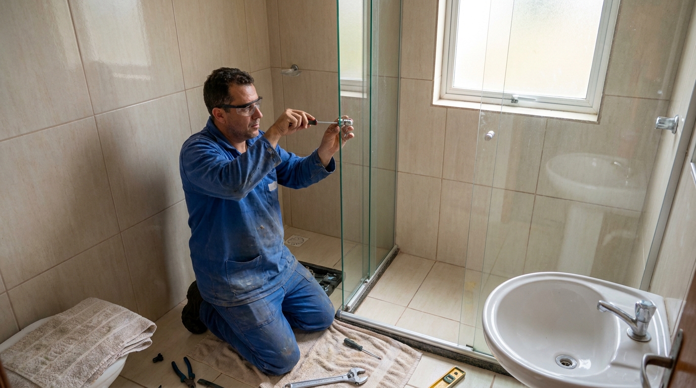 Técnico realizando manutenção de box em Porto Velho‑RO